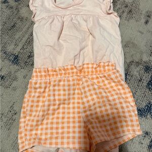 Kids Pink and Orange Gingham Shorts
